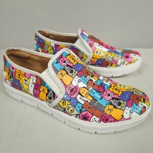 Nurse Mates Adela Shoes Women 9.5M Slip On Cute Dog Graphic Print